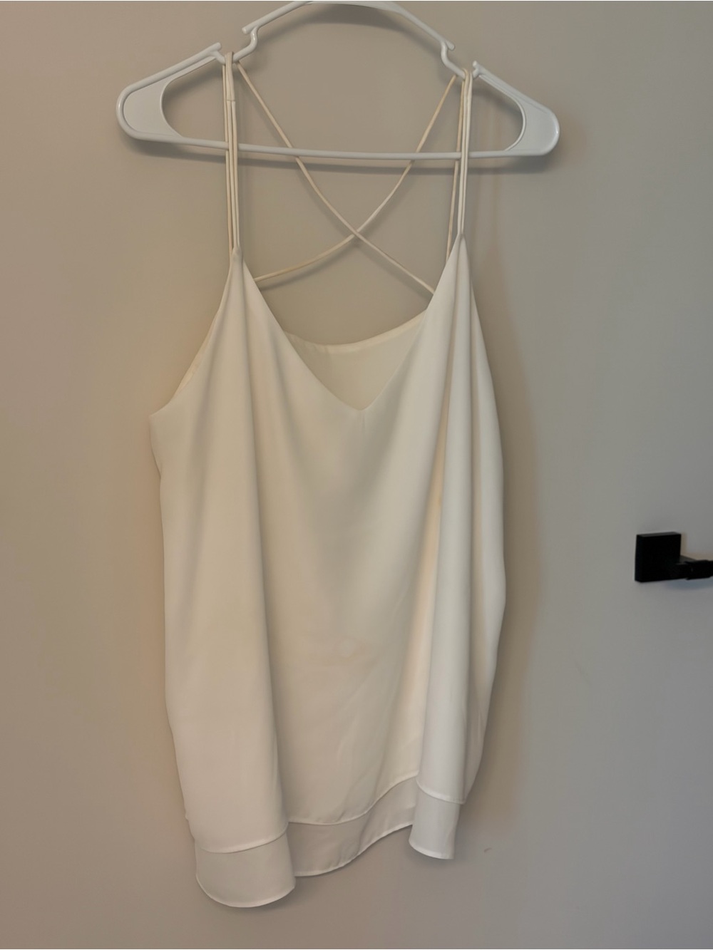 Lightweight White Crisscross-Back Camisole Top